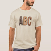 Rustic Wood ABC Letters T-shirt (Voorkant)