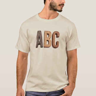 Rustic Wood ABC Letters T-shirt