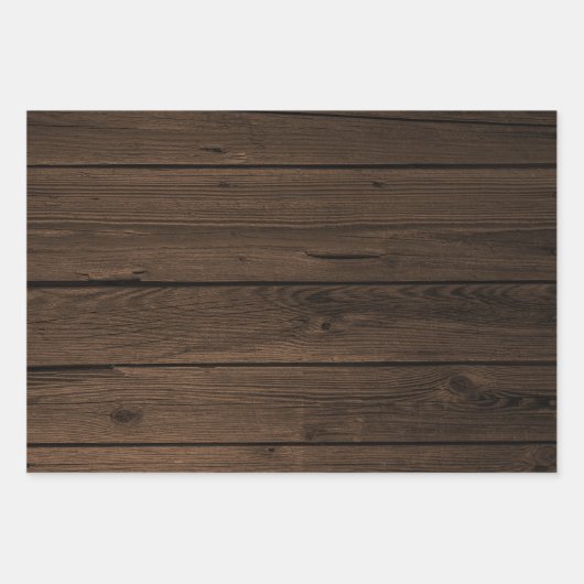 Rustic Wood Achtergrond Inpakpapier Vel (Voorkant 2)