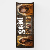 Rustic Wood Afstuderen Photo Collage Spandoek (Verticaal)