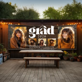 Rustic Wood Afstuderen Photo Collage Spandoek