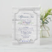 Rustic Wood Aftermiddag Tea Vrijgezellenfeest Kaart (Staand voorkant)