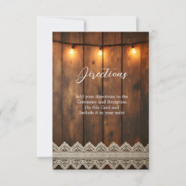 Rustic Wood and Lace  Directions Enclosure Card Bedankkaart