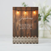 Rustic Wood and Lace  Directions Enclosure Card Bedankkaart (Staand voorkant)