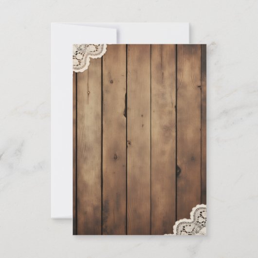 Rustic Wood and Lace  Directions Enclosure Card Bedankkaart (Achterkant)