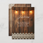 Rustic Wood and Lace  Directions Enclosure Card Bedankkaart (Voorkant / Achterkant)