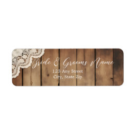 Rustic Wood and Lace Return Address Labels