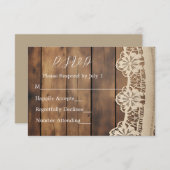 Rustic Wood and Lace RSVP Card (Voorkant / Achterkant)