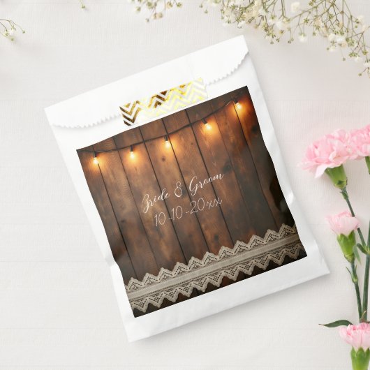 Rustic Wood and Lace Wedding Bedankzakje (Gezegeld)