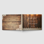 Rustic Wood and Lace Wedding Guest Book Gastenboek (Volledig)