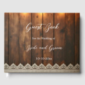 Rustic Wood and Lace Wedding Guest Book Gastenboek (Voorkant)