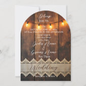 Rustic Wood and Lace Wedding  Kaart (Voorkant)