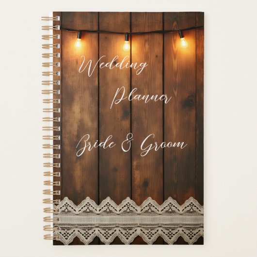 Rustic Wood and Lace Wedding Planner (Voorkant)