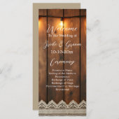 Rustic Wood and Lace Wedding Program Programmakaart (Voorkant / Achterkant)