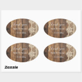 Rustic Wood and Lace Wedding Thank-you Sticker (Vel)