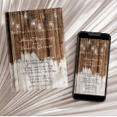 Rustic Wood and Lantern Wedding Kaart