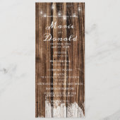 Rustic Wood and Lantern Wedding Programmakaart (Voorkant)