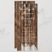 Rustic Wood and Lantern Wedding Programmakaart (Voorkant / Achterkant)