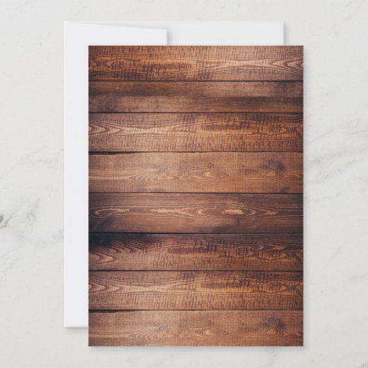 RUSTIC WOOD AND LIGHTS COUPLES SHOWER INVITATION KAART (Achterkant)