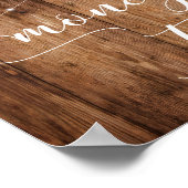 Rustic Wood and Lights Wedding Money Sign Poster (Hoek)