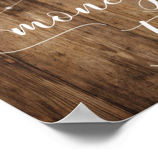 Rustic Wood and Lights Wedding Money Sign Poster (Hoek)