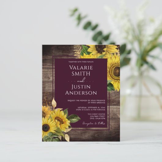 Rustic Wood and Sunflower Budget Wedding (Staand voorkant)