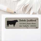 Rustic Wood Angus Bull Waterverf Etiket (Insitu)