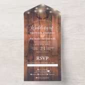 Rustic Wood Antler String Lights bindt alles aan All In One Uitnodiging (Binnen)