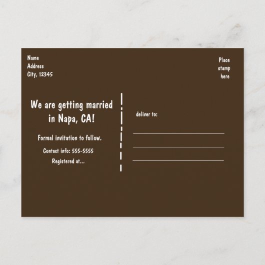 Rustic Wood & Arrows "SAVE THE DATE" Briefkaart (Achterkant)