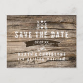 Rustic Wood & Arrows "SAVE THE DATE" Briefkaart (Voorkant)