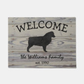 Rustic Wood Australian Shepherd Waterverf Deurmat (Voorkant)