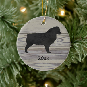 Rustic Wood Australian Shepherd Waterverf Keramisch Ornament