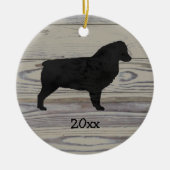 Rustic Wood Australian Shepherd Waterverf Keramisch Ornament (Voorkant)