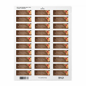 Rustic Wood Autumn Leaves Gold Red Floral Etiket (Full Sheet)