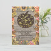 Rustic Wood Autumn Maple Thanksgiving Dinner Party Kaart (Staand voorkant)