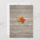 Rustic Wood Autumn Maple Thanksgiving Dinner Party Kaart (Achterkant)