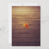 Rustic Wood Autumn Maple Thanksgiving Dinner Party Kaart (Achterkant)