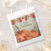 Rustic Wood Autumn Oranje pompoenen Bedankzakje (Geknipt)