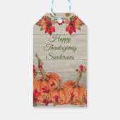 Rustic Wood Autumn Oranje pompoenen Cadeaulabel (Achterkant)