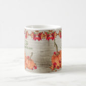 Rustic Wood Autumn Oranje pompoenen Koffiemok (Center)