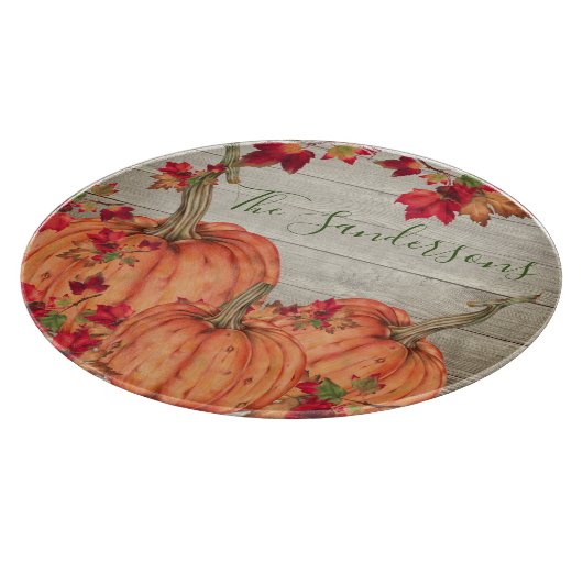 Rustic Wood Autumn Oranje pompoenen Snijplank (Hoek)