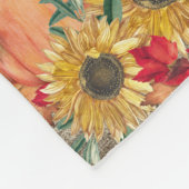 Rustic Wood Autumn Sunflower Pumpkins Fall Leaves Fleece Deken (Hoek)