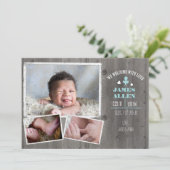 Rustic Wood Baby Boy Geboorteaankondiging Aankondiging