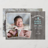 Rustic Wood Baby Boy Geboorteaankondiging Aankondiging