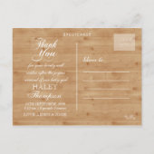 Rustic Wood Baby Dank u Photo Post Kaart (Achterkant)