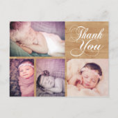 Rustic Wood Baby Dank u Photo Post Kaart (Voorkant)