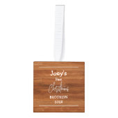 Rustic Wood baby eerste Kerstmis drie Foto Decoratie (Voorkant)