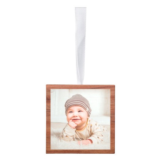 Rustic Wood baby eerste Kerstmis drie Foto Decoratie (Rechts)