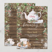 Rustic Wood Baby is bezig met het brouwen van kers Kaart (Voorkant / Achterkant)