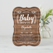 Rustic Wood Baby shower Invitation Kaart (Staand voorkant)